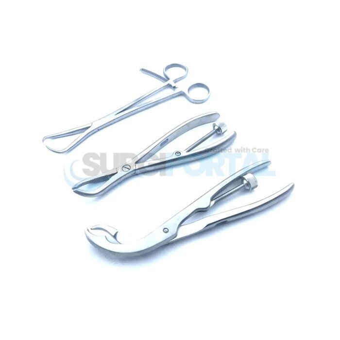 Bone Holding Forceps Clamps Forceps Orthopedic Bone Instruments Set of 3 Pcs - Image 1
