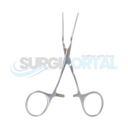 DeBakey Castaneda Clamp – 1.4mm 25° Jaws, Curved Handle