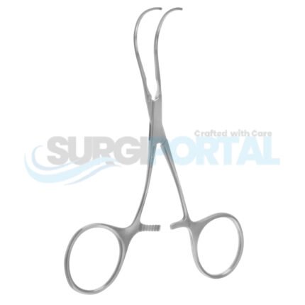 DeBakey Castaneda Clamp – 1.4mm Acute Curved Jaw Curved Handle