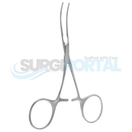 DeBakey Castaneda Clamp – 1.4mm Slight Curved Jaw Curved Handle