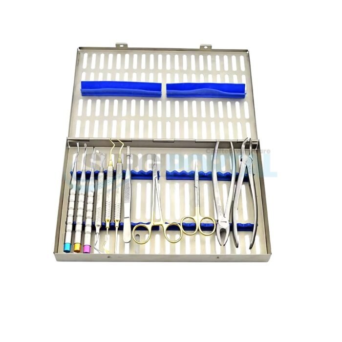 Dental Atraumatic Extraction Kit Of 11 Pieces Instruments With Large Cassette - Image 1