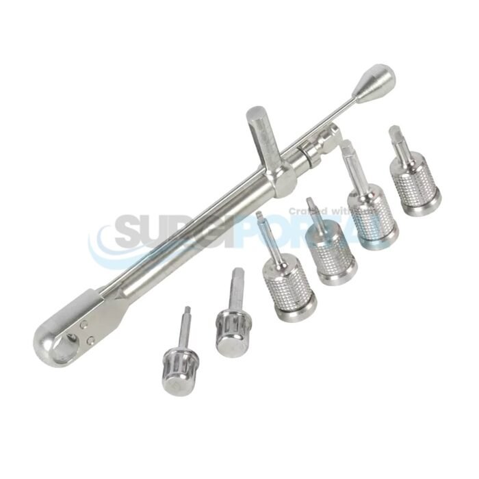 Dental Torque Wrench Ratchet 10–70 Ncm With Hand Drivers Kit Holder CE New - Image 1