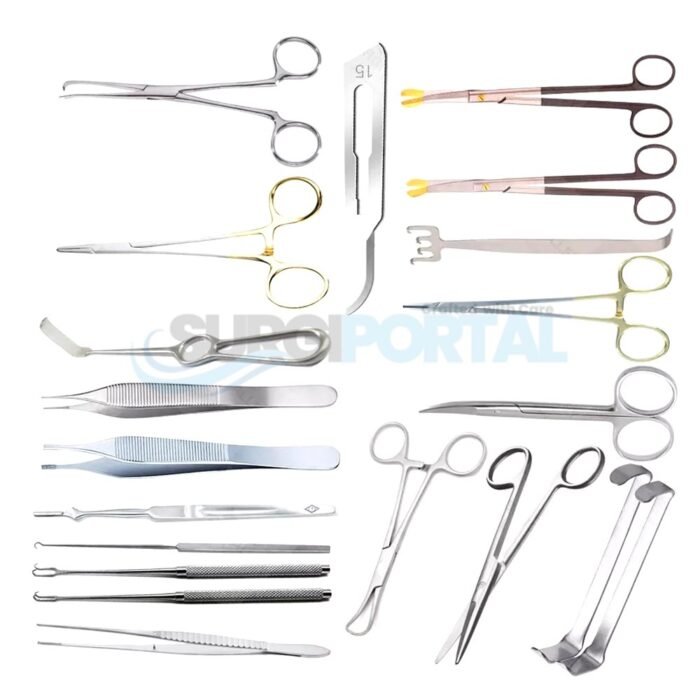 Endoscopic Forehead Lift Dissectors 19 Pcs Set Facial Plastic Surgery - Image 1