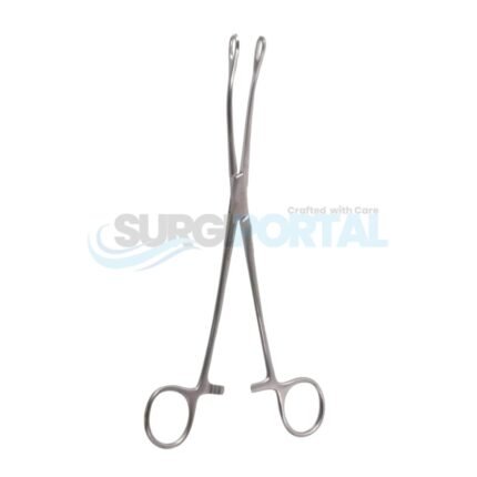 Laufe Uterine Polyp Forceps – Curved, 8" Serrated