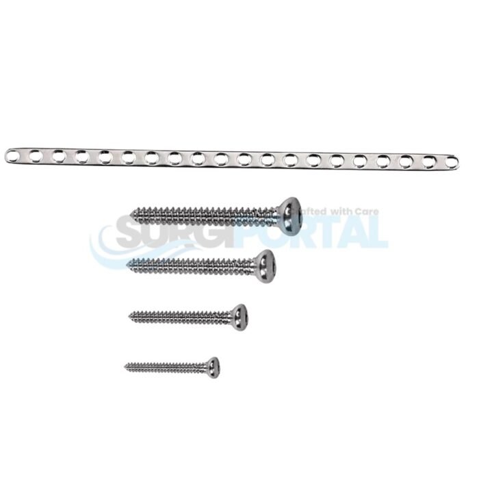 Maxillofacial Titanium Mini Plate 20 Holes With 20 Pcs Screw 2.0 mm - Image 1