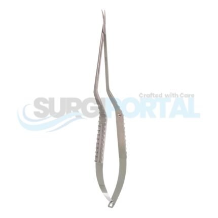 Micro Bay Scissors – Serrated, Blunt Tips, Curved Up