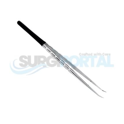 Micro Tissue Plier Diamond Powdered Curved 1X2 Surgical 180mm