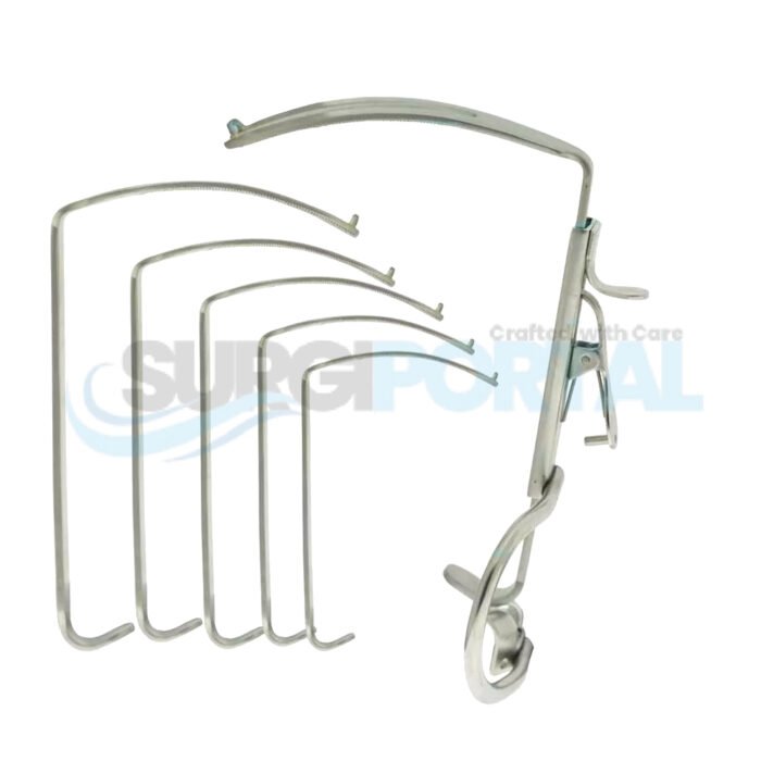 Boyle-Davis Mouth Gag – Complete Set with 5 Blades, Stainless Steel ENT Instrument - Image 1