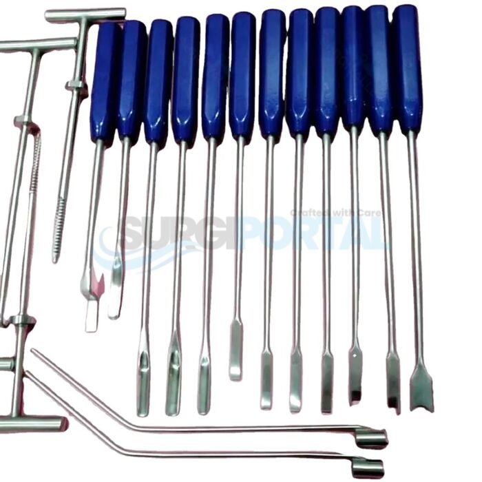 Mueller-Type Cement Removal Instruments Titanium Blue 22 Pcs Orthopedics - Image 1
