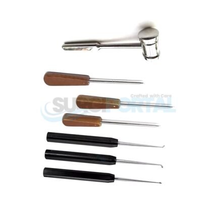 Orthopedic Bone Curette & Screws Drivers And Bone Mallet set of 9 Pieces