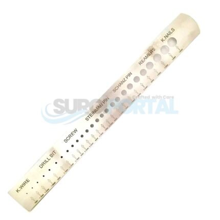 Orthopedic Measuring Gauge Scale for K-Wire, Drill Bit, Screw, Steinman Pin SS