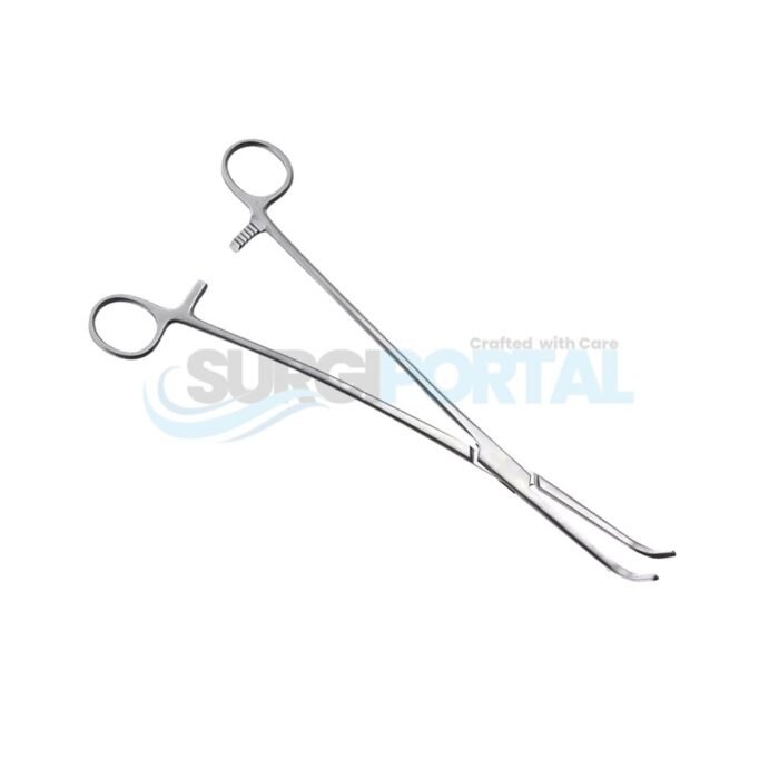 Reinhoff Swan Neck Clamp Serrated Curved 26.0cm General Surgery Instruments - Image 1