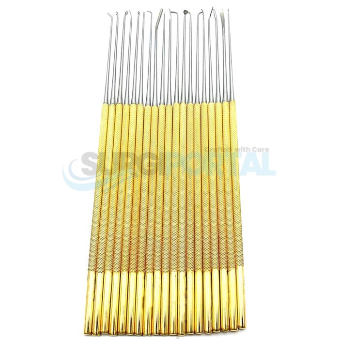 Rhoton Micro Dissector Set – 20 Pieces with Gold Neurosurgery Instruments - Image 1