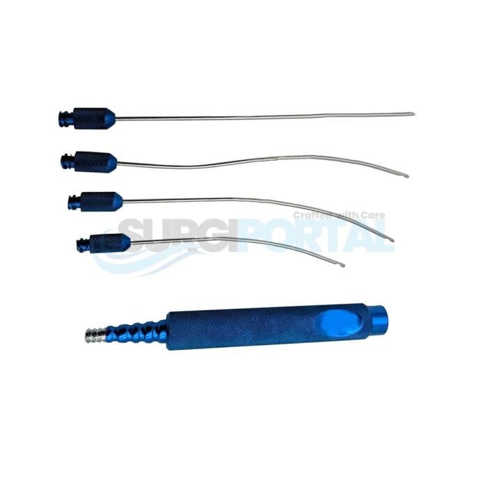 Set Of 5 Luer Lock Infiltration Cannula 4 Cannulas With Reusable Handle - Image 1