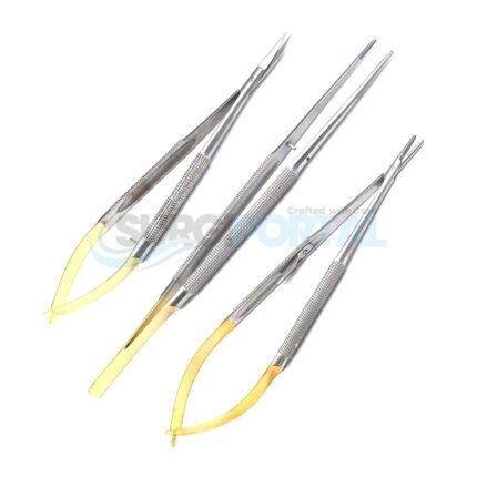 Set of 3 - Dental TC Castroviejo Micro Surgery Scissors 7 Needle Holder Forceps