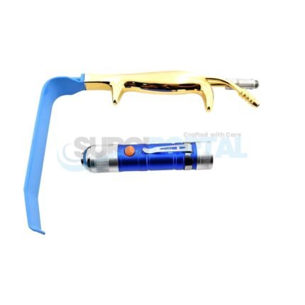 Tebbetts Breast Retractor 30 mm x 15cm Fiber Optic Light Guide+Suction Tube+Led