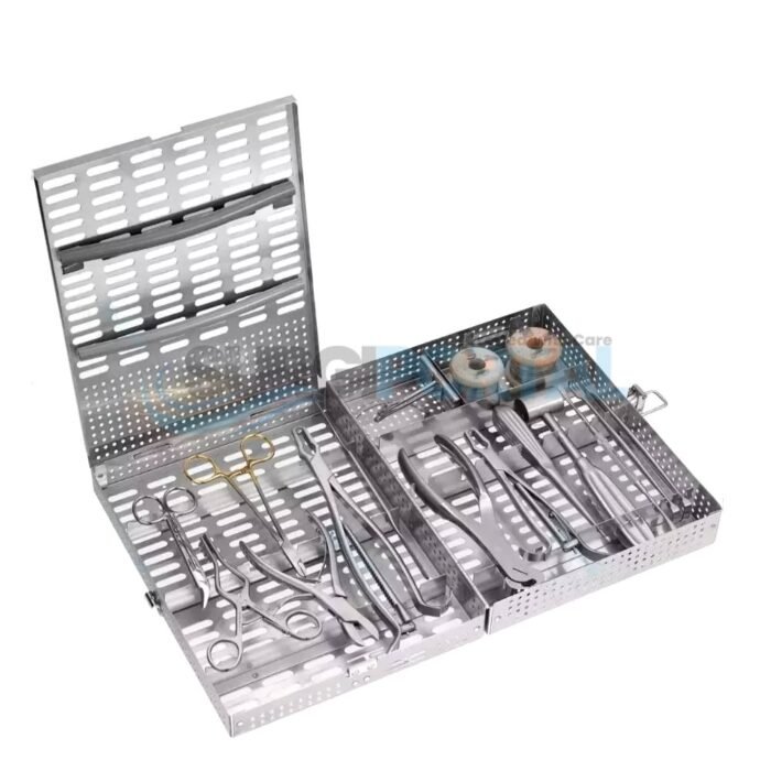 Veterinary Orthopedic Set Contains 19 instruments + A Cleaning Storage Cassette - Image 1