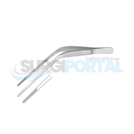 Wilde Bayonet Forceps Angled Serrated Veterinary Surgical Instruments