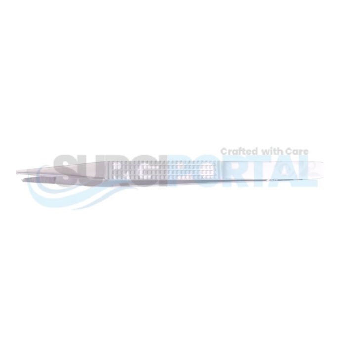Curtis Tissue Forceps Intestinal Grasping 1x2 Teeth Serrated Flat Handle - Image 1