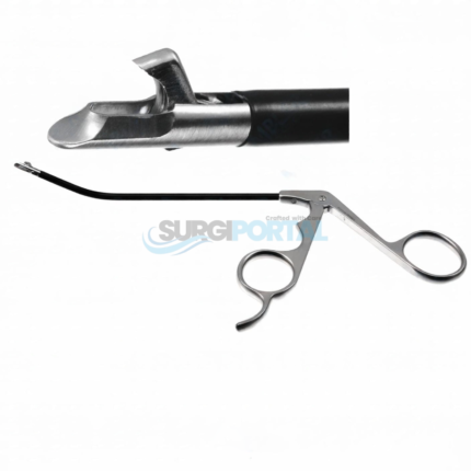 Daniel EndoForehead Punch Forceps 5" Curved Left, Insulated Shaft, Ring Handle