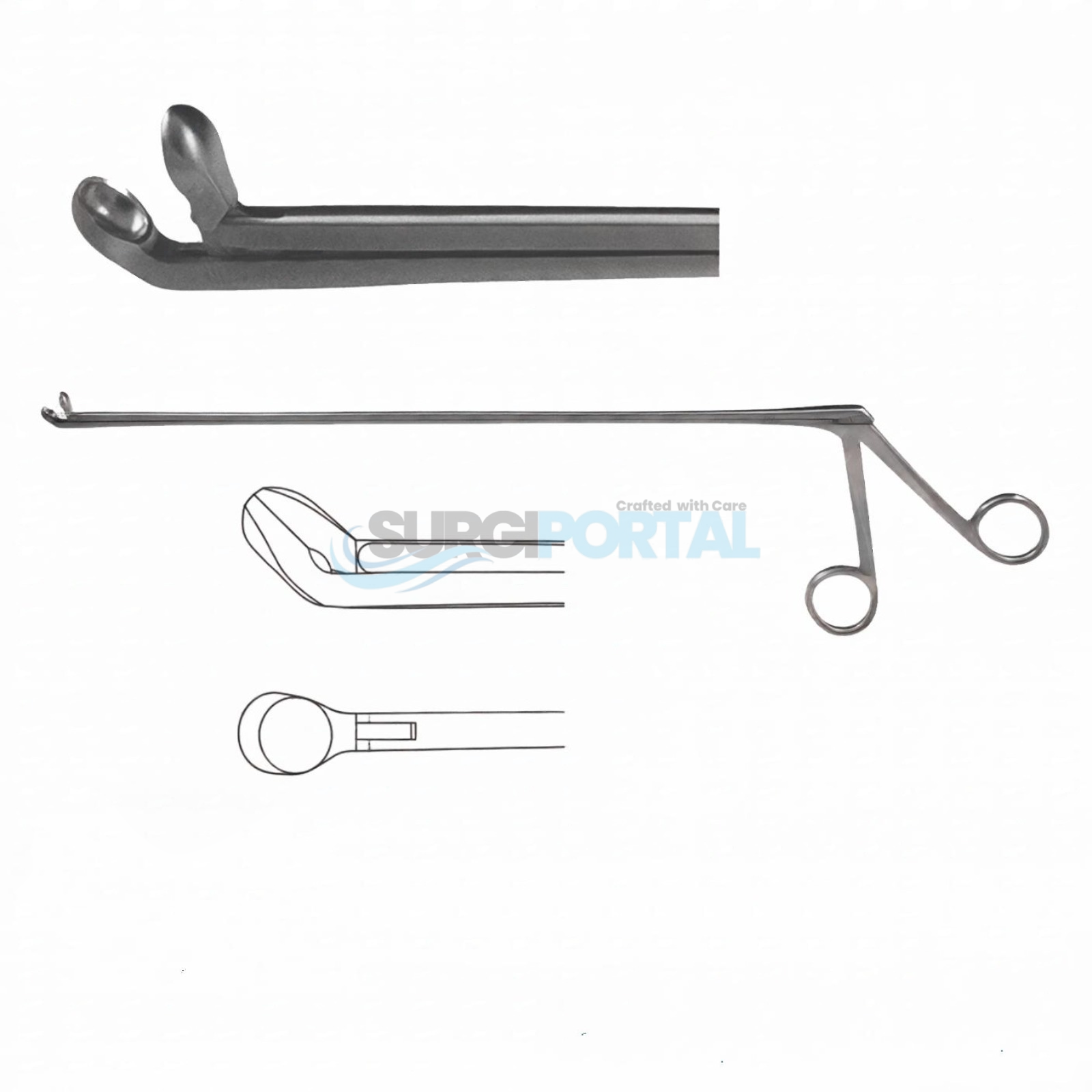 128 Jackson Biopsy Forceps Round Cup, Up Angle 6mm, 11¾" Surgical Instruments - Image 1