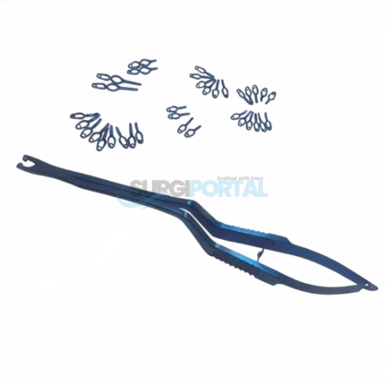 Aneurysm Titanium Clips Set 40 Clips + Rotating Clip Applicator Instrument