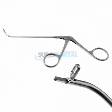 Punch Biopsy Forceps 7 1/4" 70° Curved 2 × 6mm Thru-Cut Jaws ENT Surgical Instrument