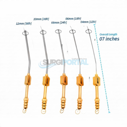 Fukushima Teardrop Suction Tube – Fixed-Angle Surgical Cannula (3F–12F)