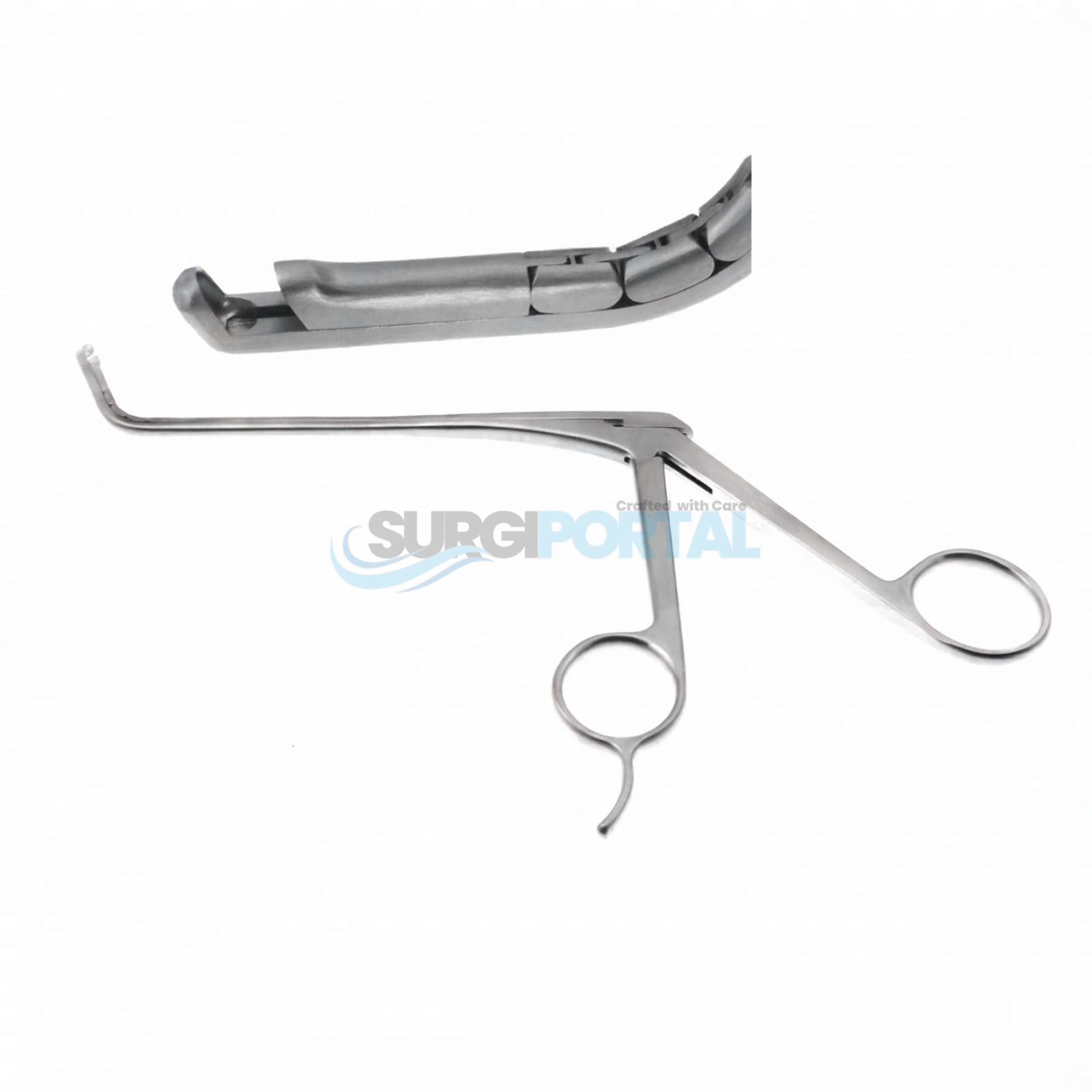 89 Ostium Sinus Chain Forceps | 70° Up, 125mm, 3.0 × 3.5mm Jaws, Ring Handle – ENT Instrument - Image 1
