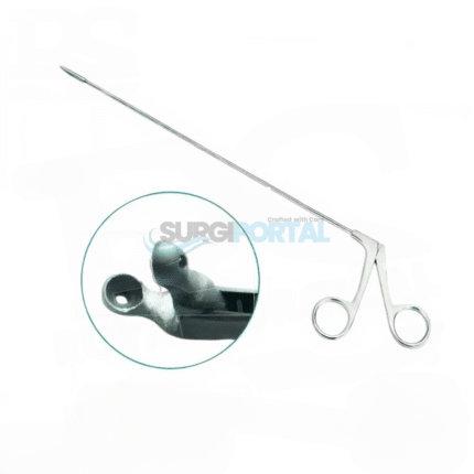 Micro Laryngeal Forceps – ENT Throat Forceps – 2 mm × 230 mm – 45° Upward