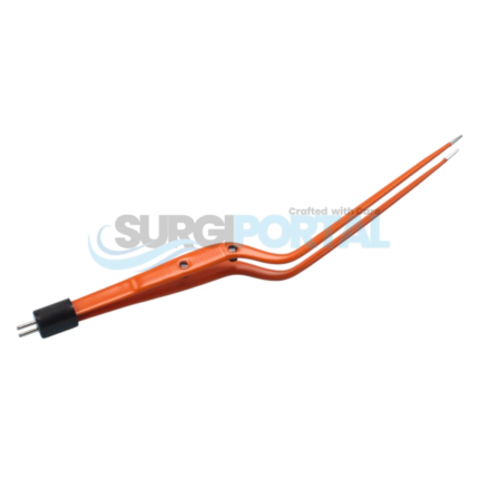 Bipolar Non-Stick Hardy Bayonet Forceps Insulated 8 1/2" 1mm Angled | Coagulating Instrument